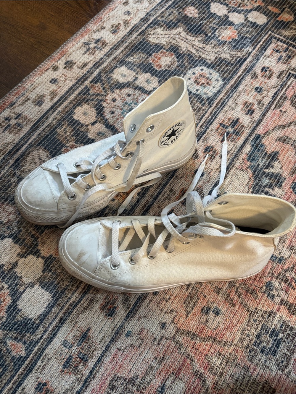 Converse High Top Sneakers in Cream White